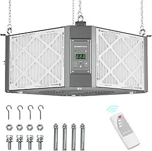 ABESTORM 360 Degree Intake Air Filtration System for Woodworking, 1350 CFM Hanging Dust Collector, Air Filter for Shop Garage WorkShop, DecDust 1350